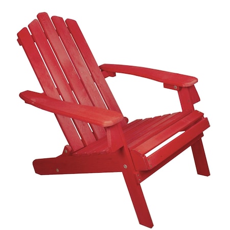 Heat Wave 36 in. Classic Folding Wooden Adirondack Chair - Red HE1763805